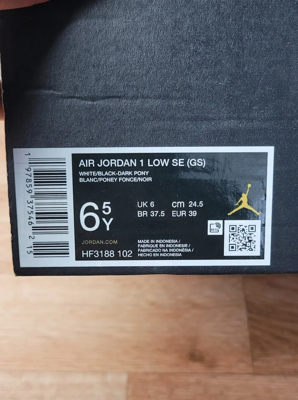 Nike Air Jordan 1 Low SE GS AJ1 Dark Pony Kids Youth Casual Shoes HF3188-102 6.5